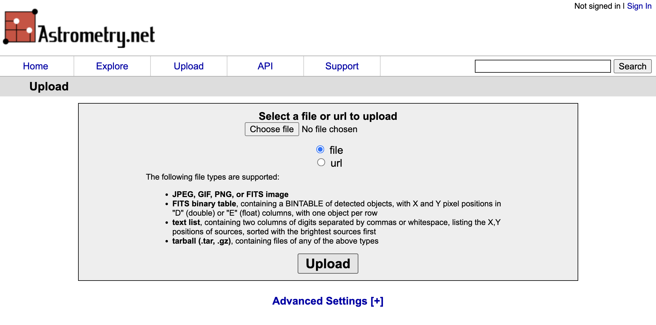 astrometry.net upload
