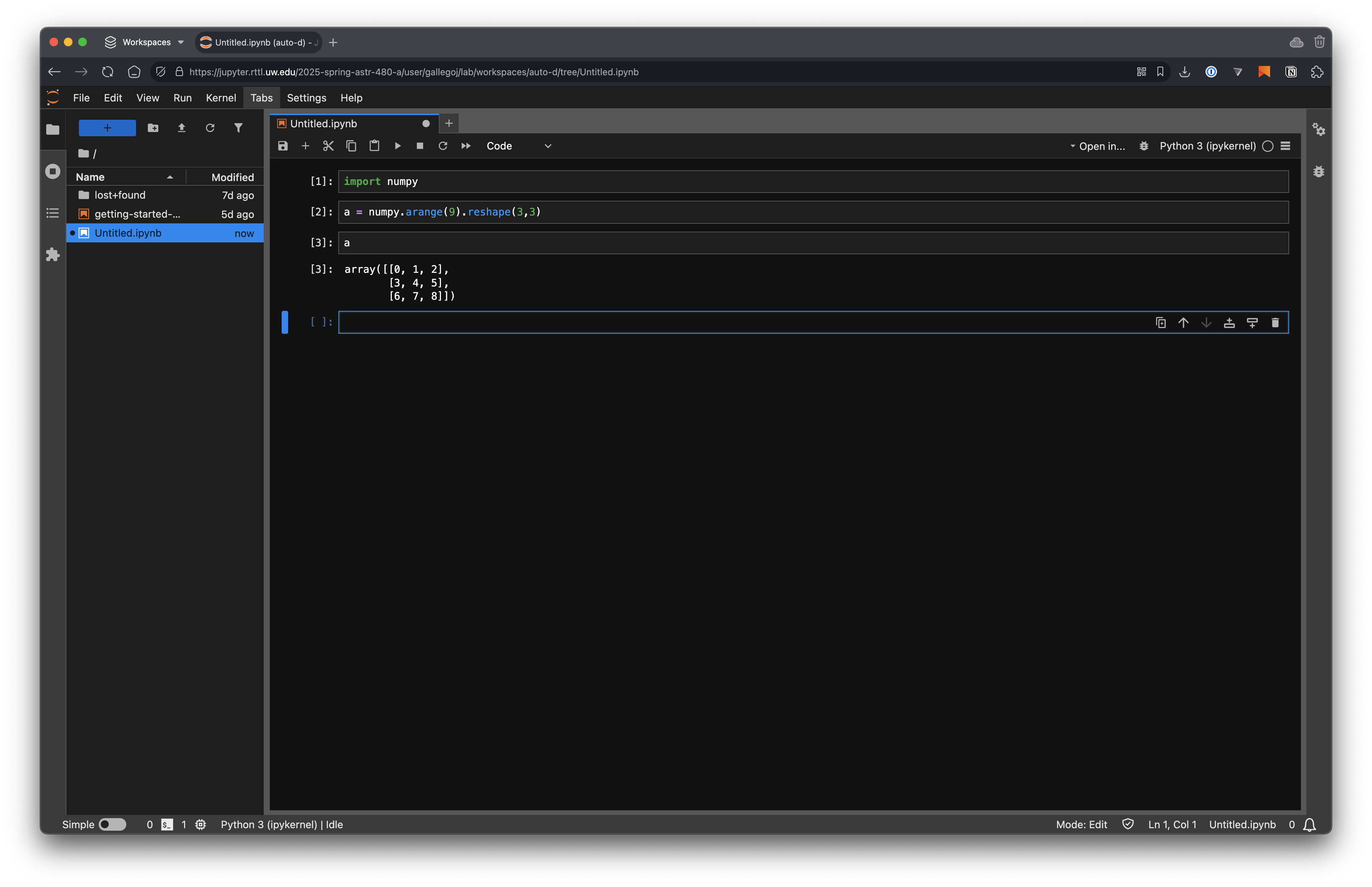 JupyterHub notebook example